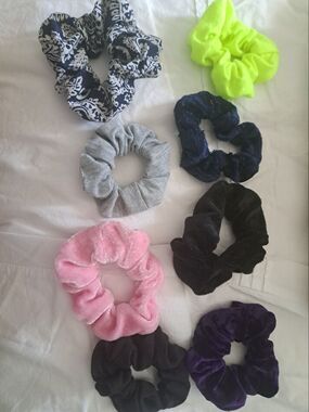 Scrunchie Hair Ties Set Multi Color fabric kids teens hair accessories neon 8